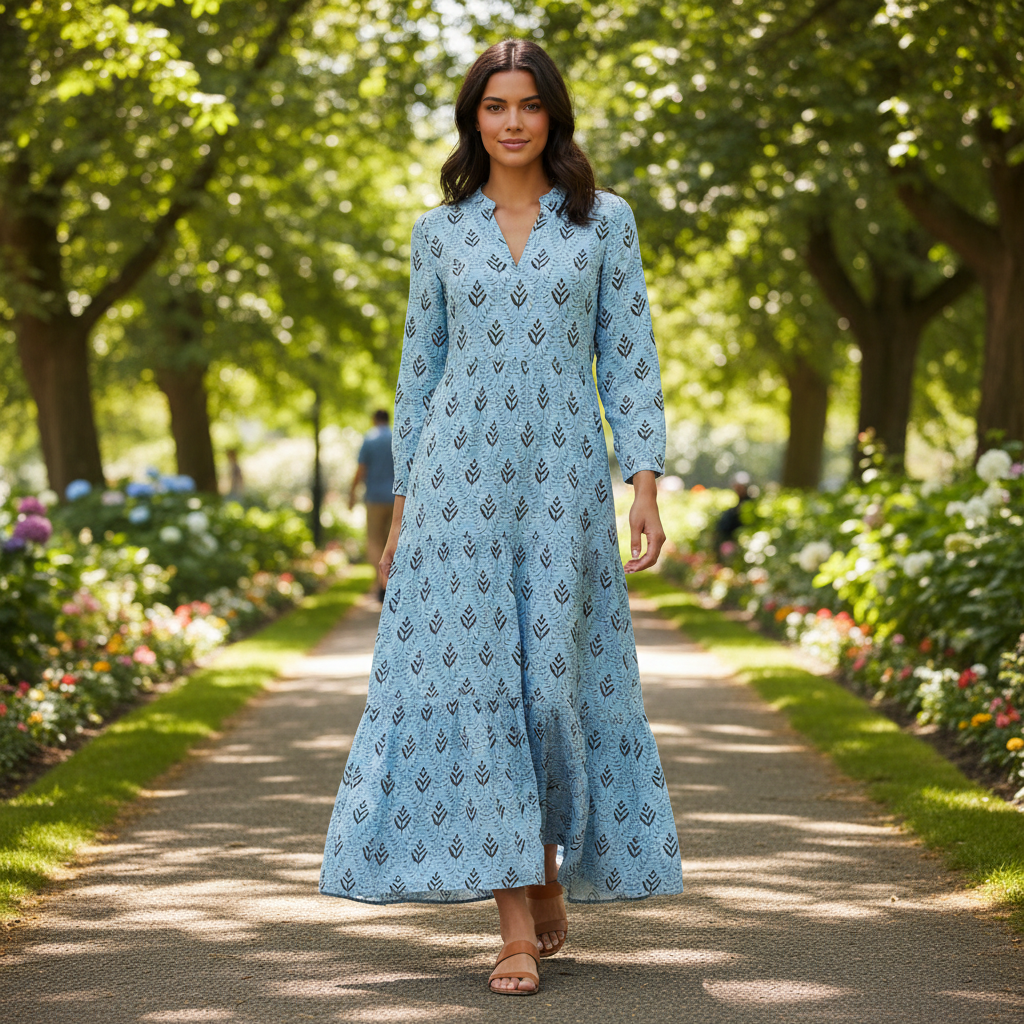 Women's Geometric Tiered Maxi Dress | Summer Dresses