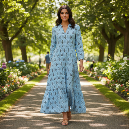 Women's Geometric Tiered Maxi Dress | Summer Dresses