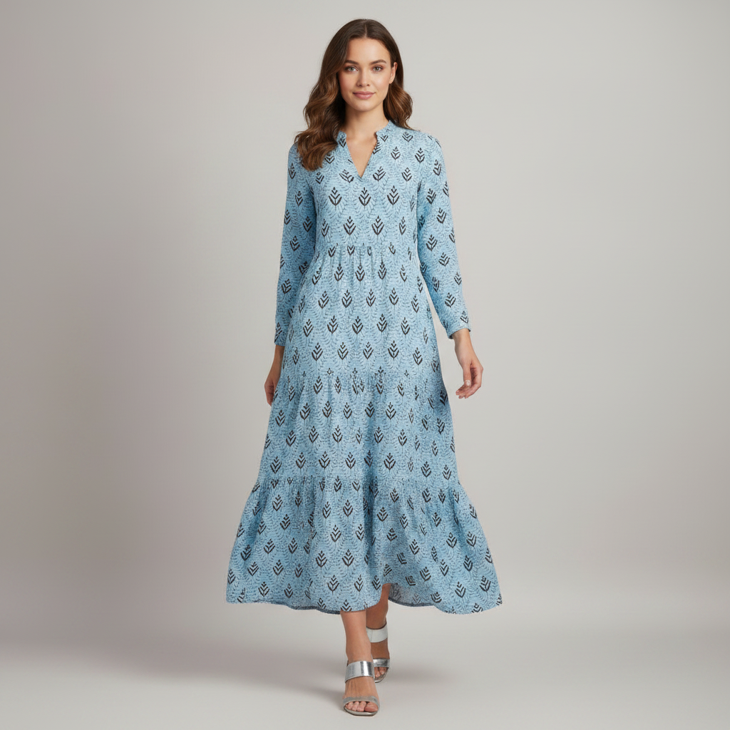 Women's Geometric Tiered Maxi Dress | Summer Dresses