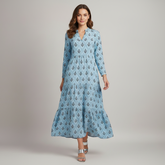 Women's Geometric Tiered Maxi Dress | Summer Dresses