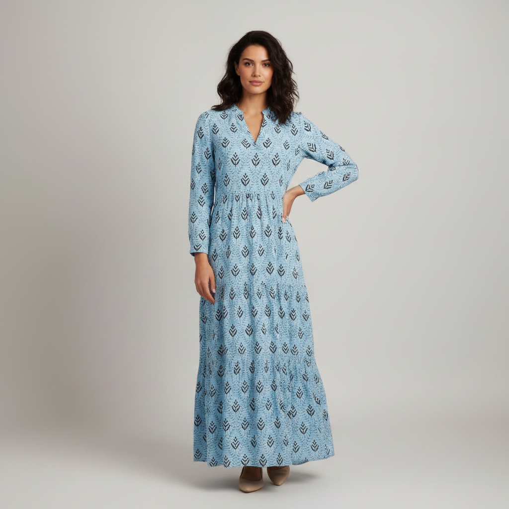 Women's Geometric Tiered Maxi Dress | Summer Dresses