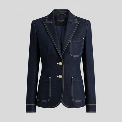 Navy Blue Oversized Denim Jacket | Casual Outerwear for Women