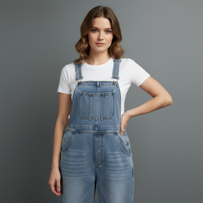 Blue Denim Overalls for Women | Casual Fit