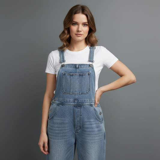 Blue Denim Overalls for Women | Casual Fit