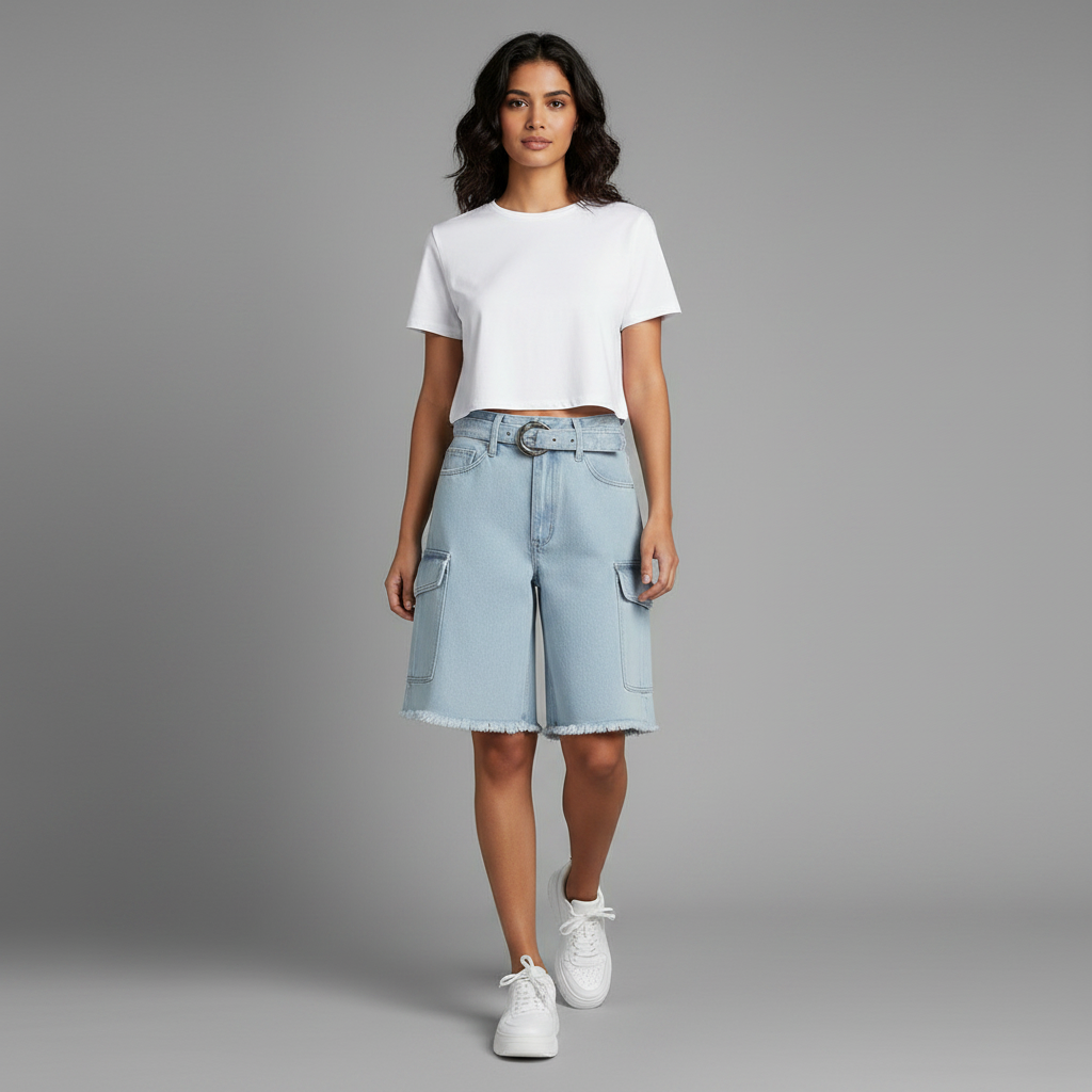 Retro Denim Shorts | Women's Loose Fit Jean Shorts