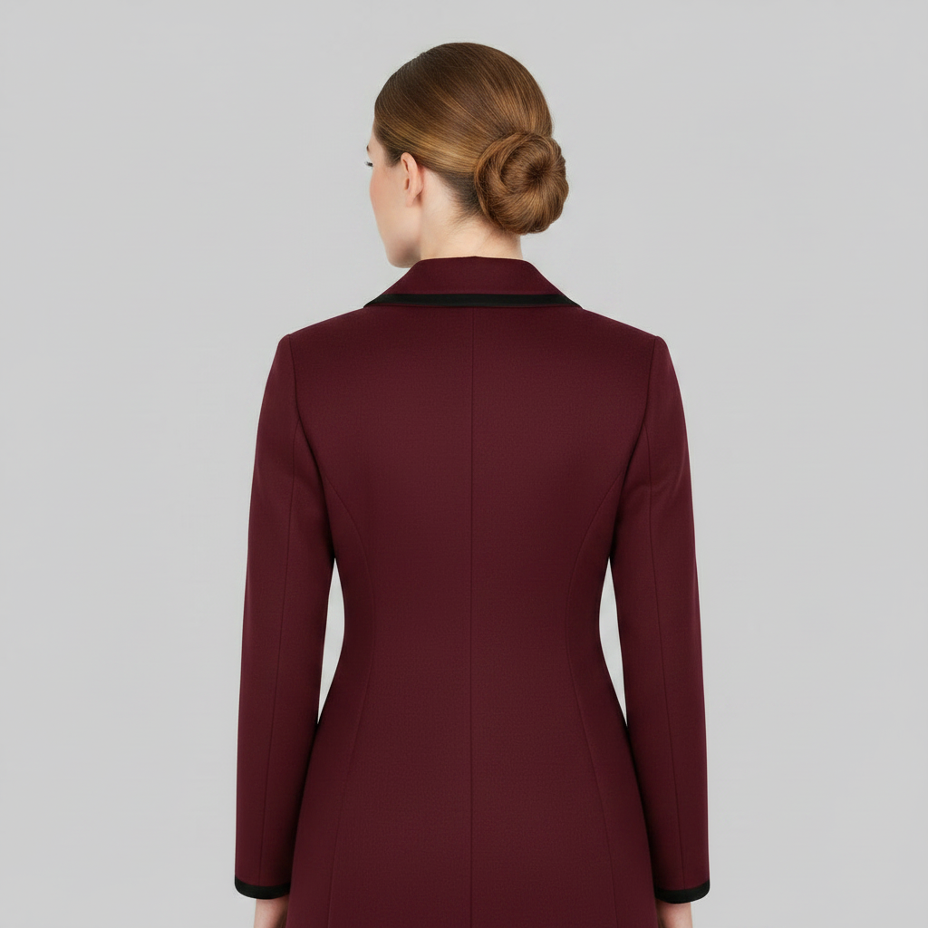 Double-Breasted Coat with Black Trim | Women's Coat