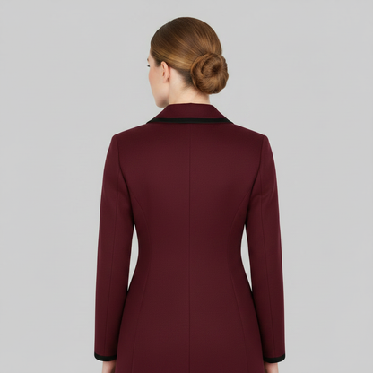 Double-Breasted Coat with Black Trim | Women's Coat