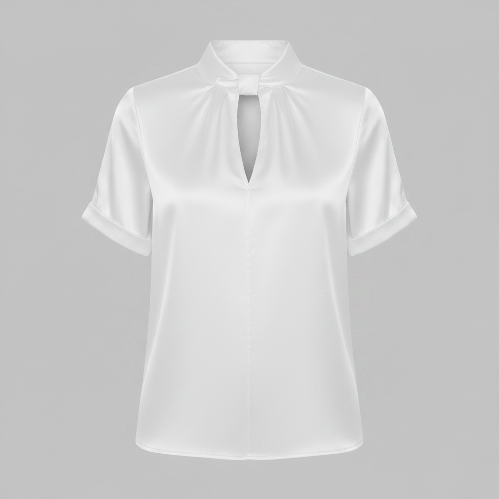 Satin Blouse with Keyhole Neckline | Blouses for Women
