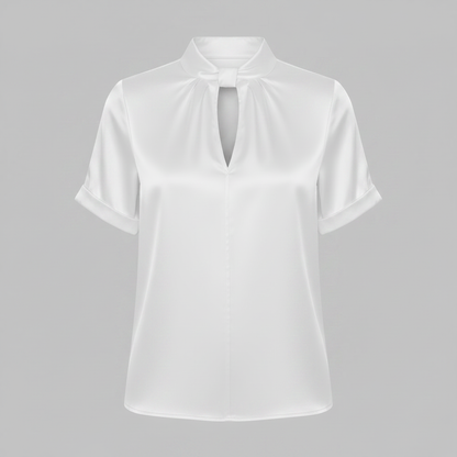 Satin Blouse with Keyhole Neckline | Blouses for Women